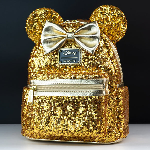 Gold sequins minnie mouse loungefly wallet heart 2024 logo