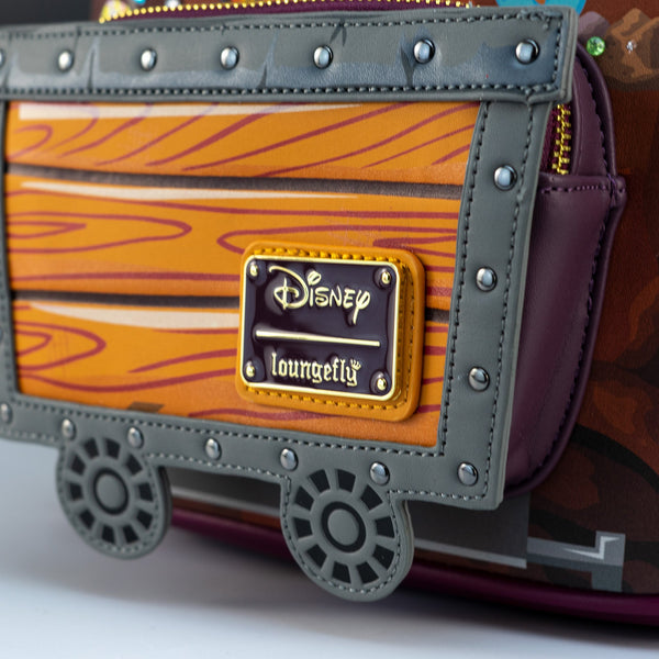 Loungefly seven store dwarf mine train backpack and wallet