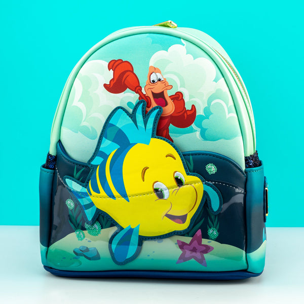 Loungefly - Disney The Little Mermaid Sidekicks Mini Backpack Flounder on sale Chase Pin