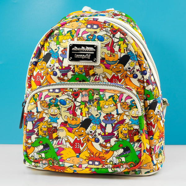 Loungefly Nickelodeon Nick Rewind Gang backpack top and wallet