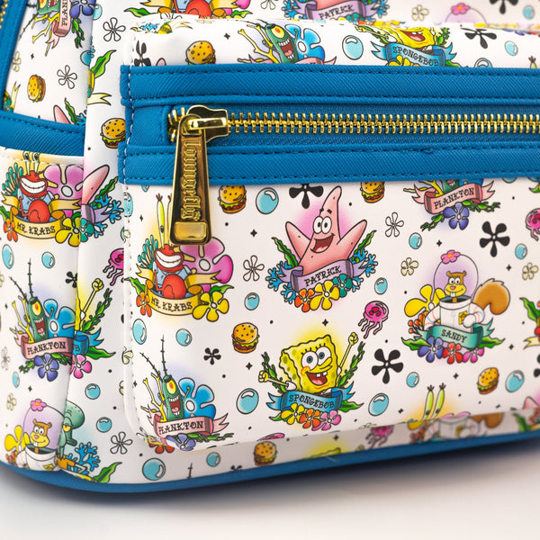 Loungefly Soongebob Tatoo store Exclusive AOP mini backpack and wallet bundle