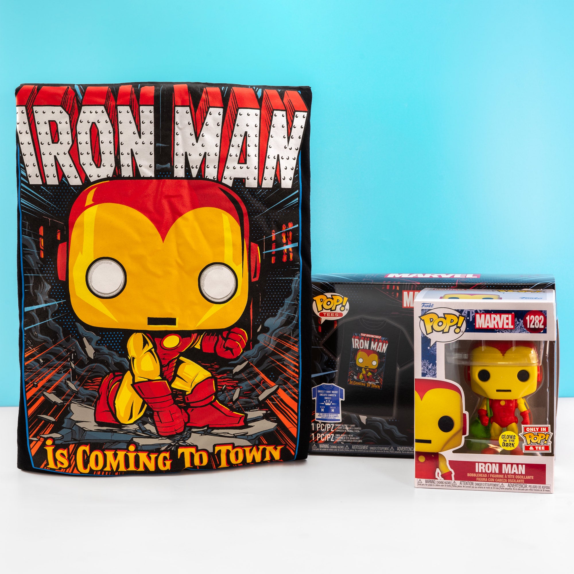 Marvel Holiday Iron Man Funko Pop! Vinyl and Tee Set