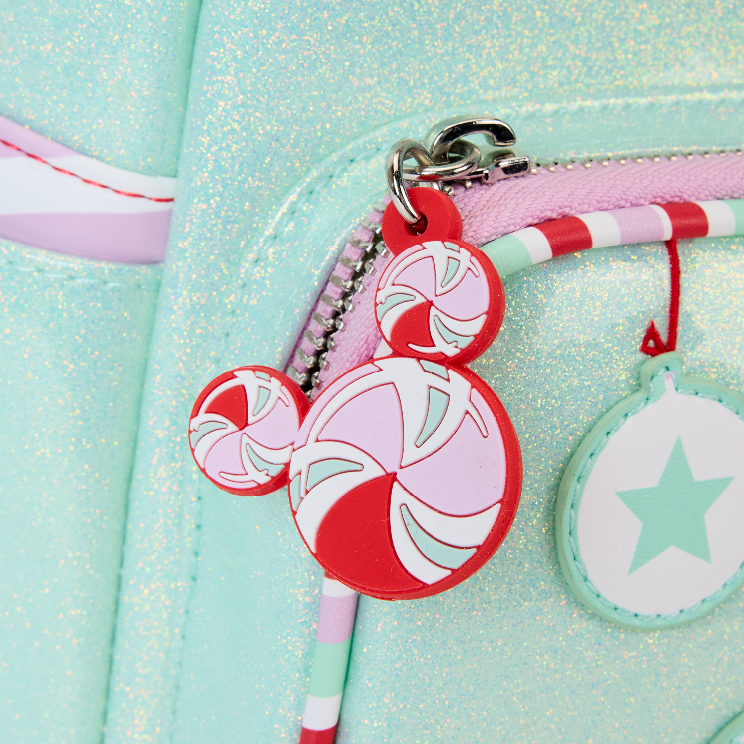 Loungefly x Disney Minnie Holiday Peppermint Ornaments Mini Backpack