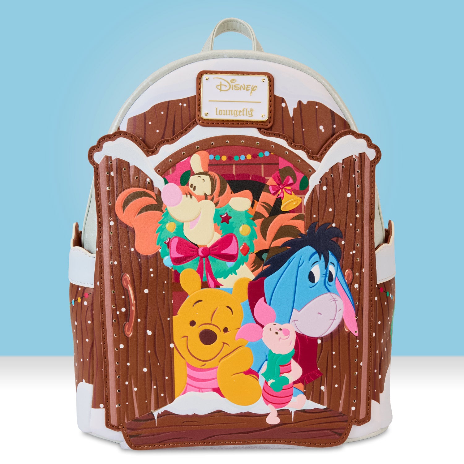 Loungefly x Disney Winnie the Pooh Holiday Scene Pooh And Friends Mini Backpack