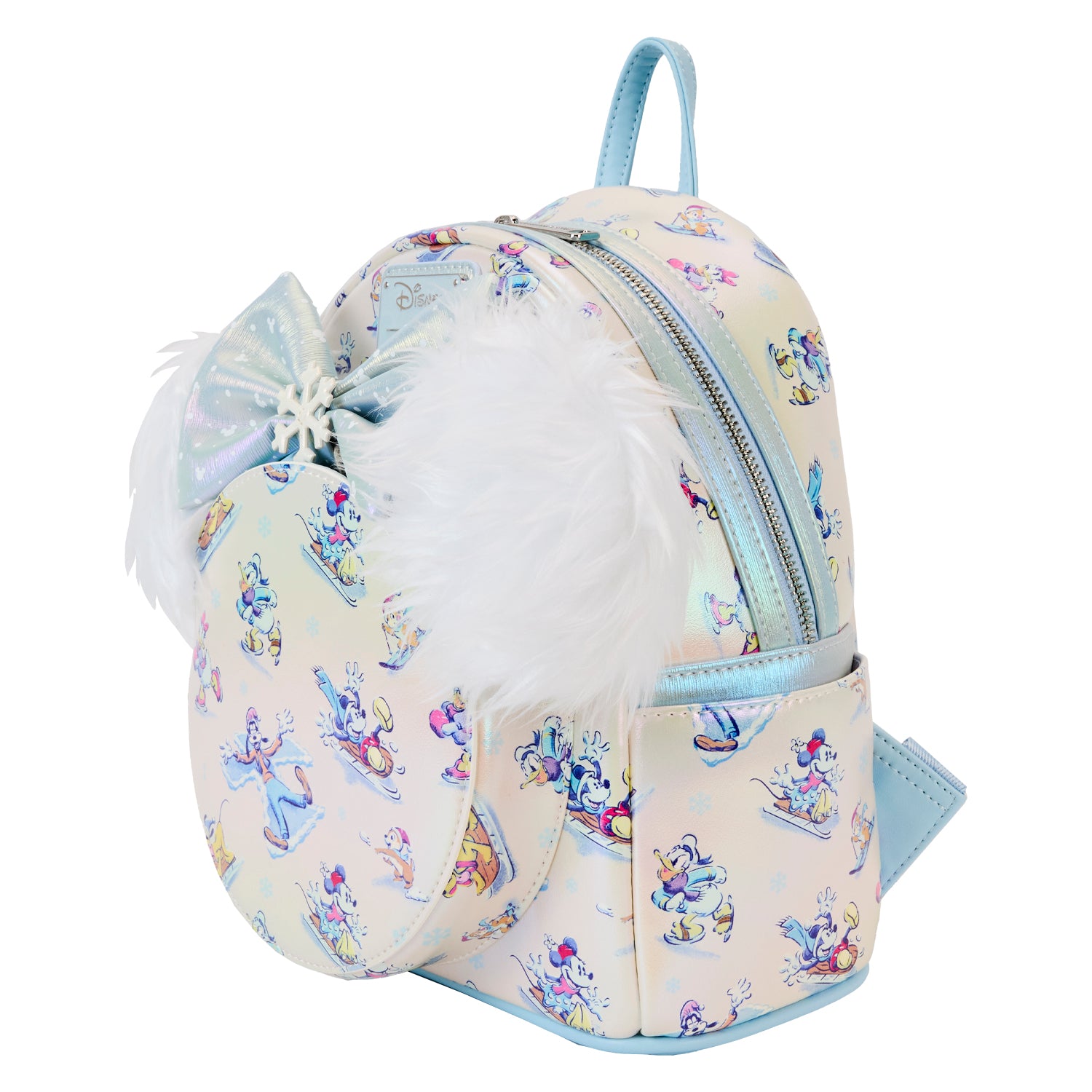 Loungefly x Disney Mickey And Friends Winter Wonderland AOP Mini Backpack With Headband