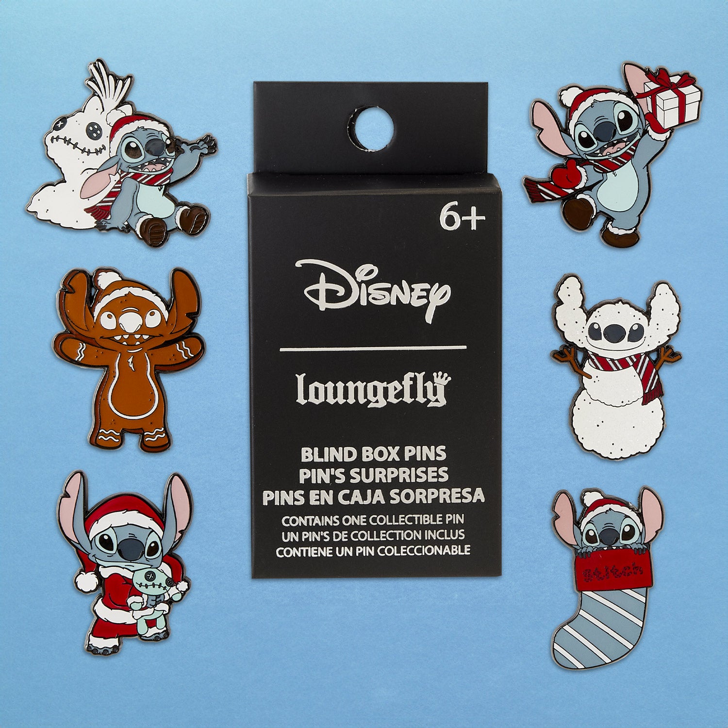 Loungefly x Disney Lilo And Stitch Holiday Stitch Blind Box Mystery Pin