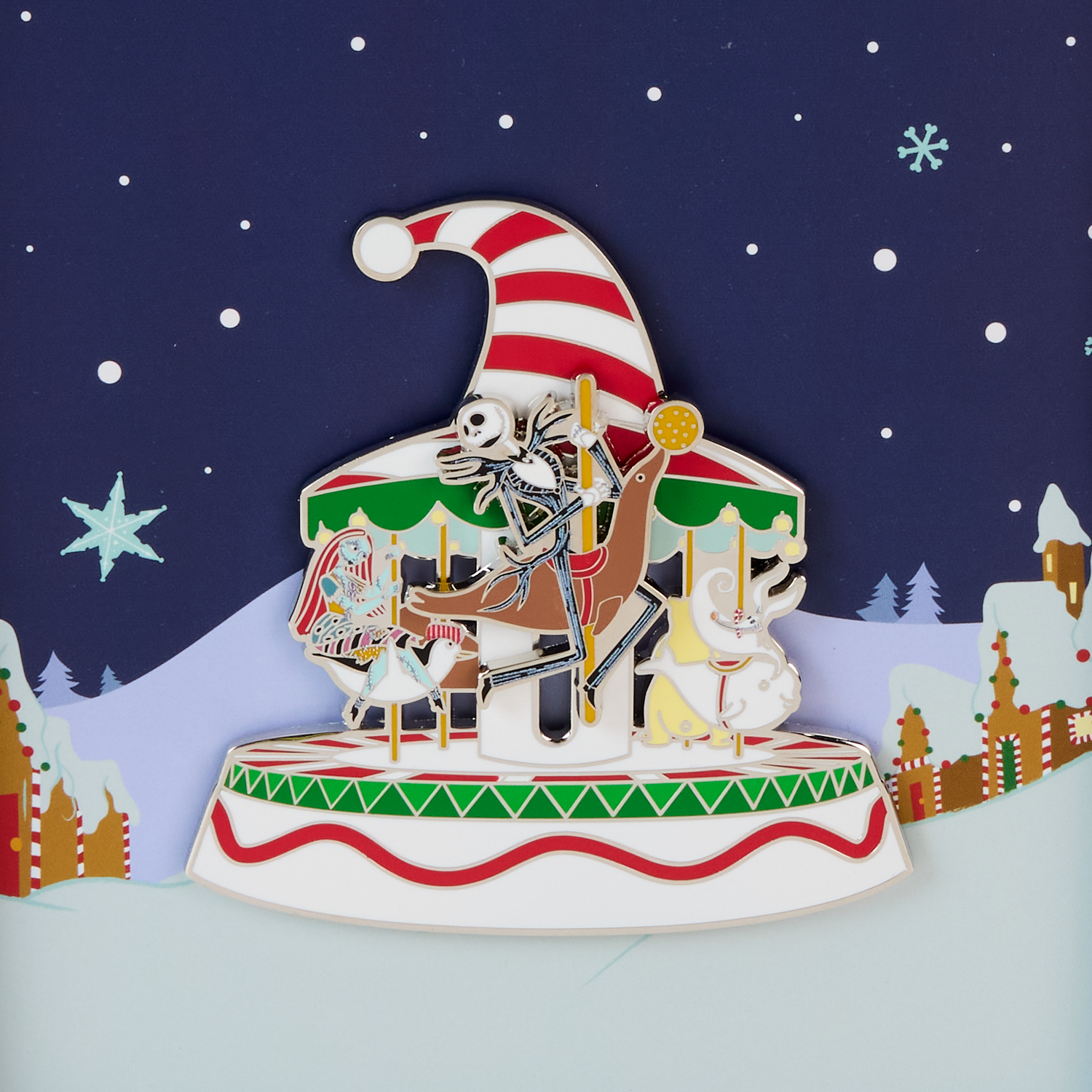 Loungefly x Disney The Nightmare Before Christmas Christmas Town Carousel Sliding  3