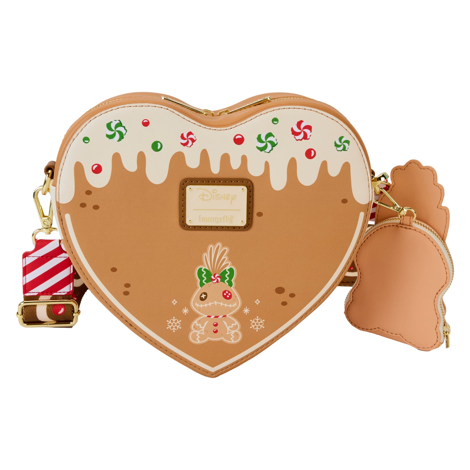 Loungefly x Disney Lilo & Stitch Angel And Stitch Gingerbread Heart Crossbody Bag