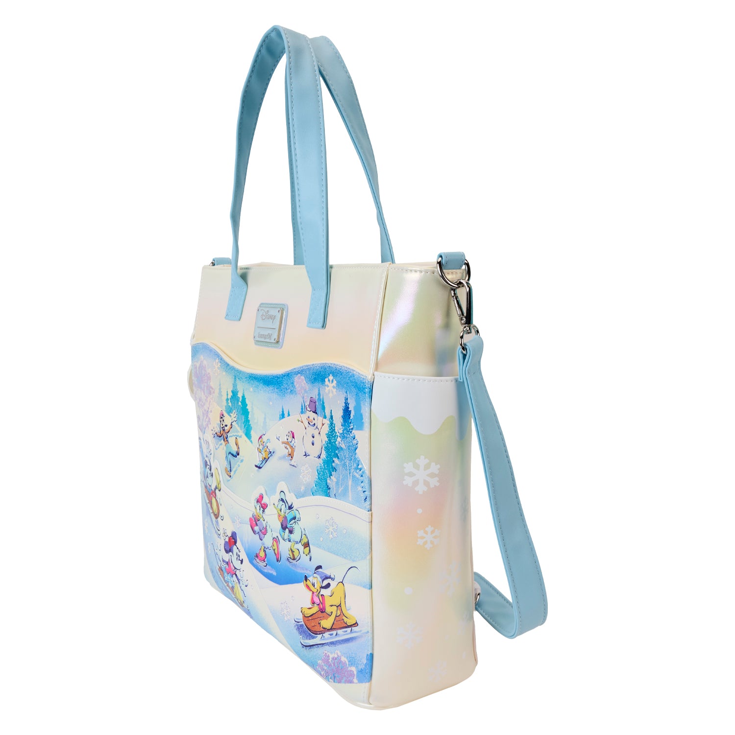 Loungefly x Disney Mickey And Friends Winter Wonderland Scene Convertible Tote