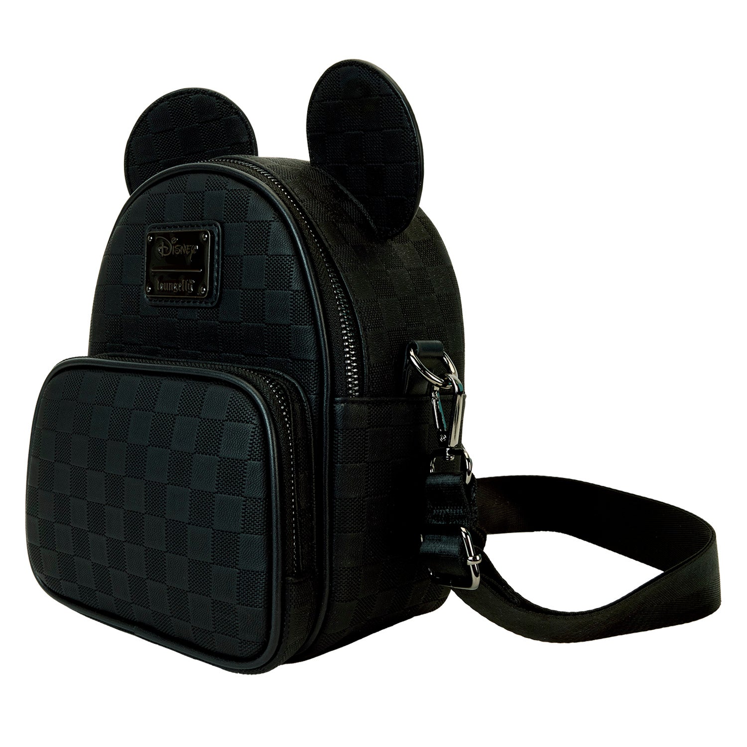 Loungefly x Disney Mickey Ear Black Damier Convertible Crossbody