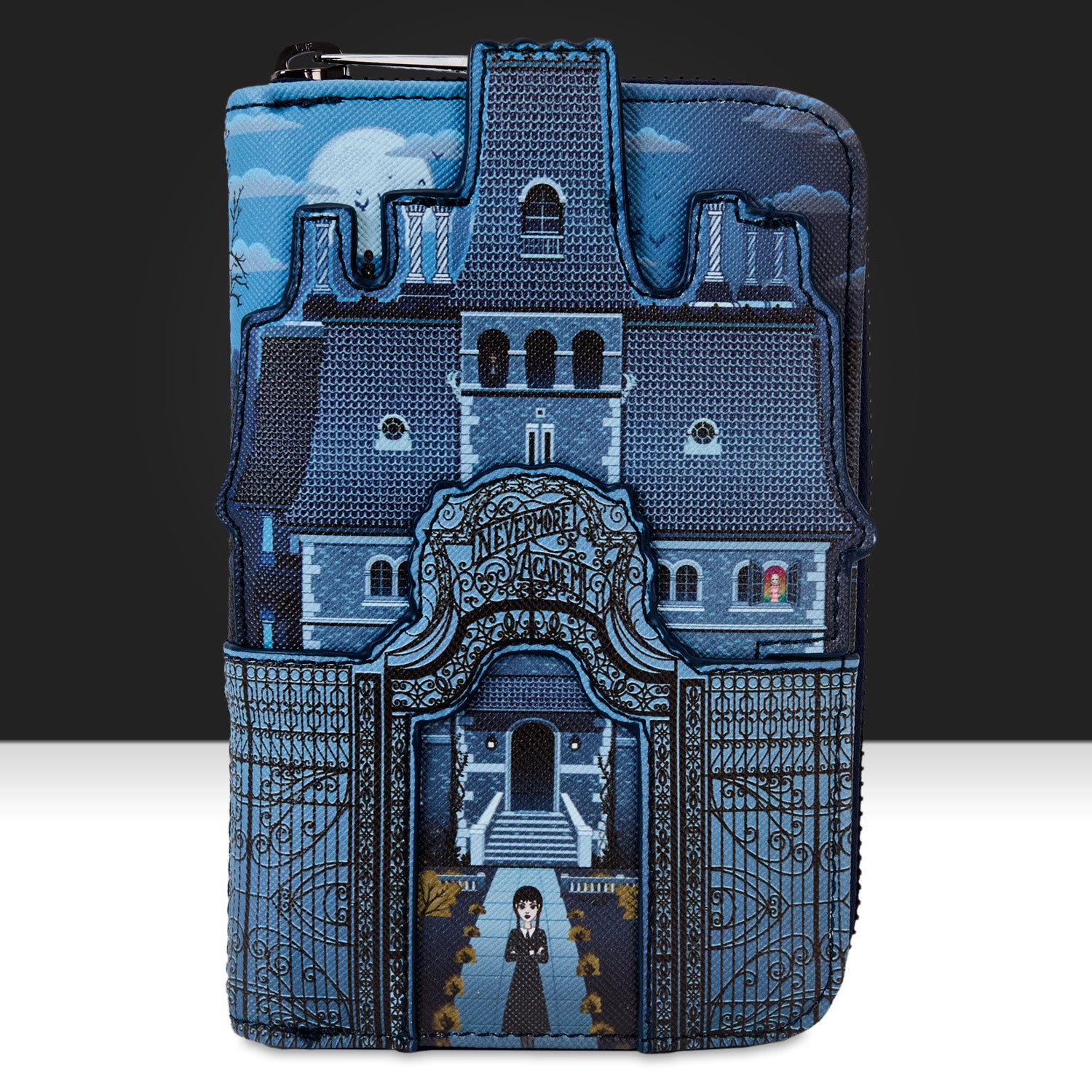 Loungefly x MGM Wednesday Nevermore Castle Zip Around Wallet