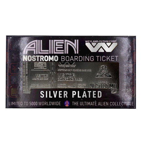 Alien USCSS Nostromo Silver Plated Limited Edition Boarding Pass - GeekCore