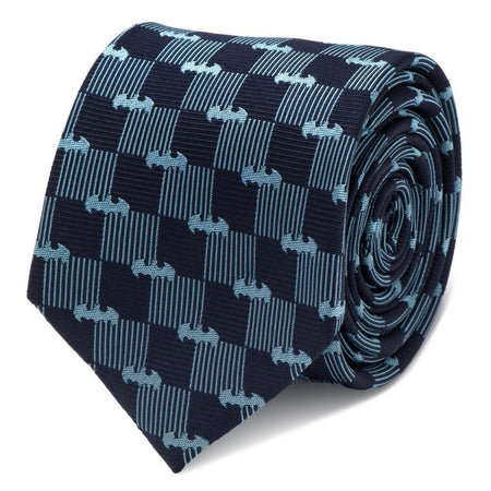 Batman Navy Squares Silk Tie - GeekCore