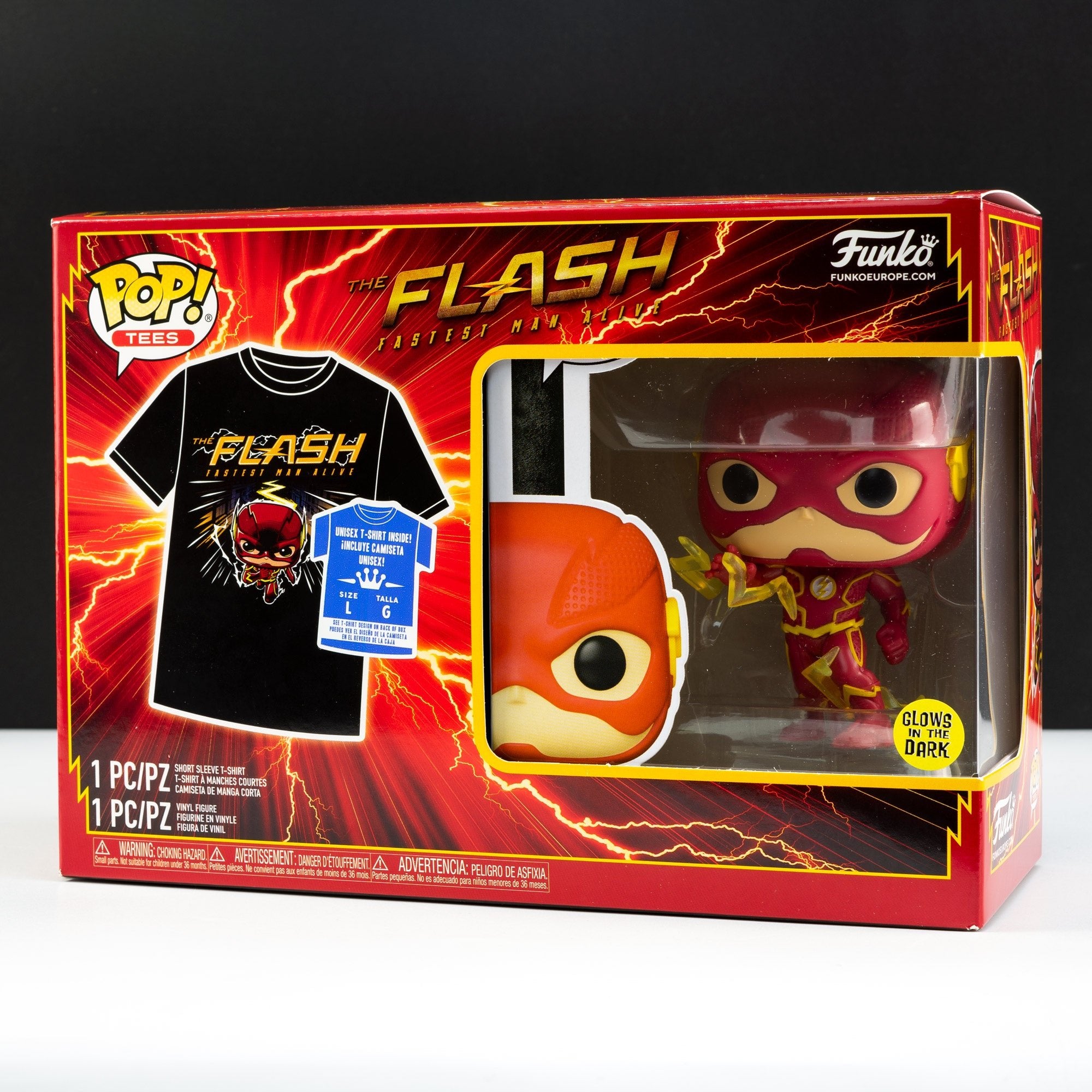 DC Comics The Flash (Glow in the Dark) Pop! Vinyl and Tee Set - GeekCore