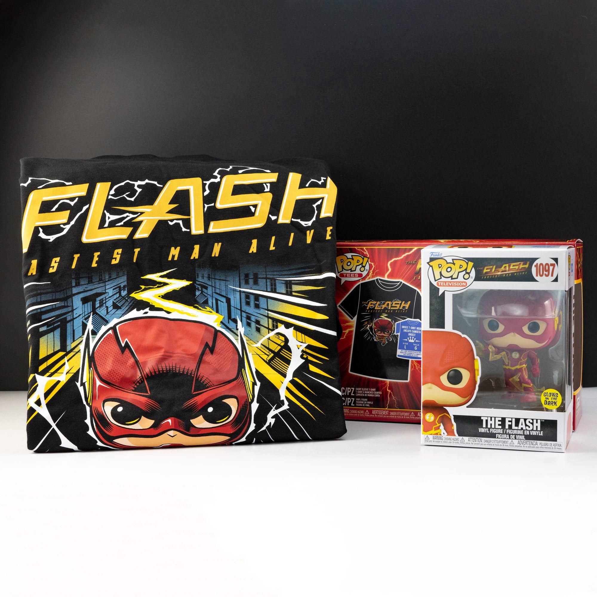 DC Comics The Flash (Glow in the Dark) Pop! Vinyl and Tee Set - GeekCore