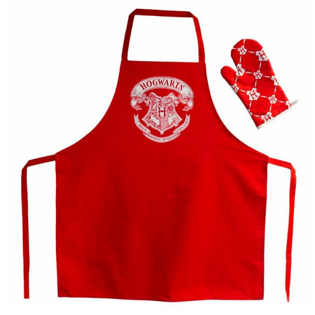 Harry Potter Hogwarts Crest Apron and Oven Mitt Set - GeekCore