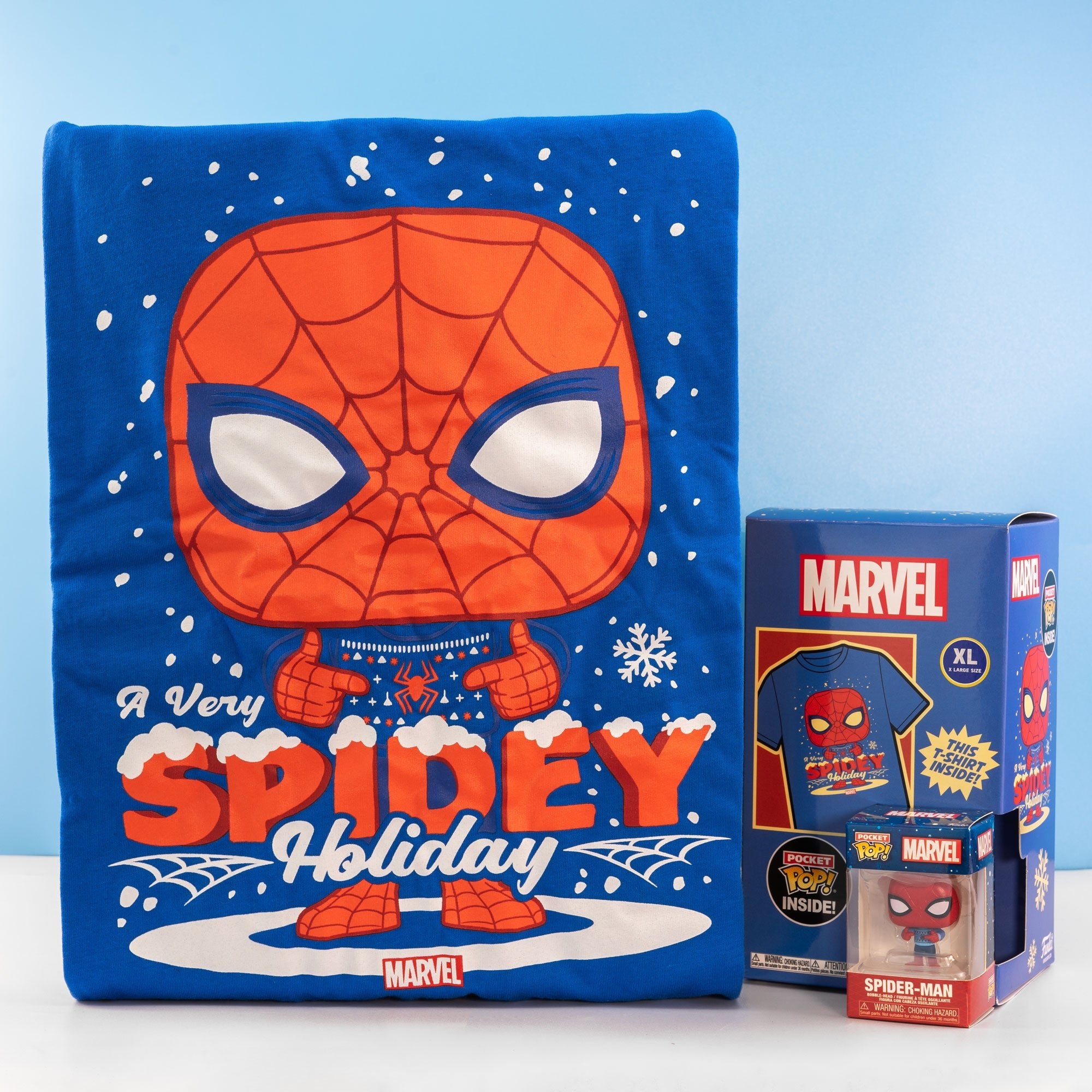 Holiday Spider - Man Pocket Funko Pop! Vinyl and Tee Set for Kids - GeekCore