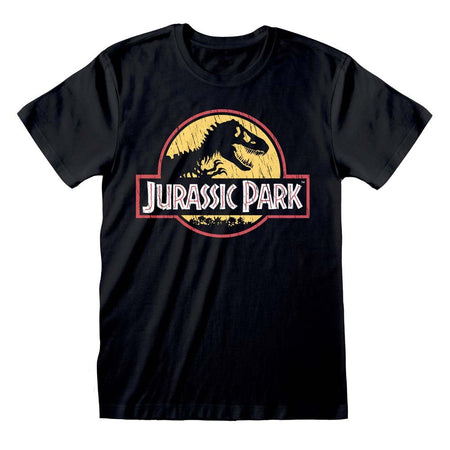 Jurassic Park Original Logo Distressed T-Shirt - GeekCore