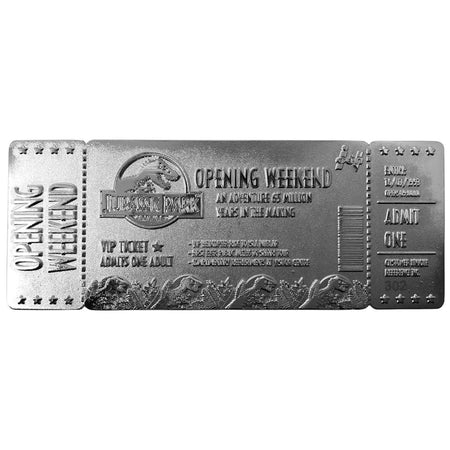 Jurassic Park Silver Plated Opening Weekend Ticket - GeekCore