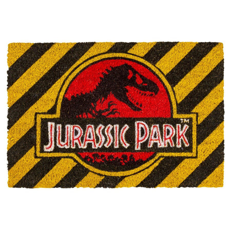 Jurassic Park Warning Coir Doormat - GeekCore