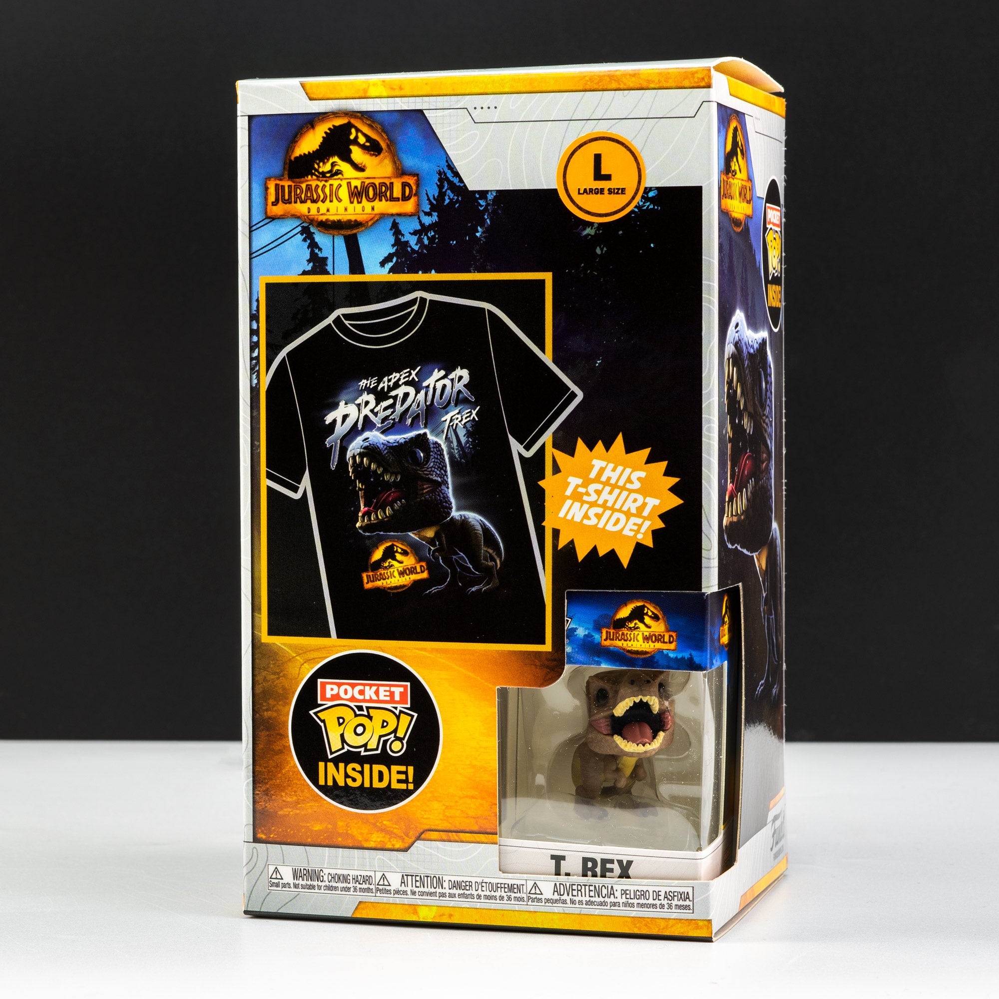 Jurassic World Arcadia T - Rex Pocket Pop! Vinyl and Tee Set for Kids - GeekCore