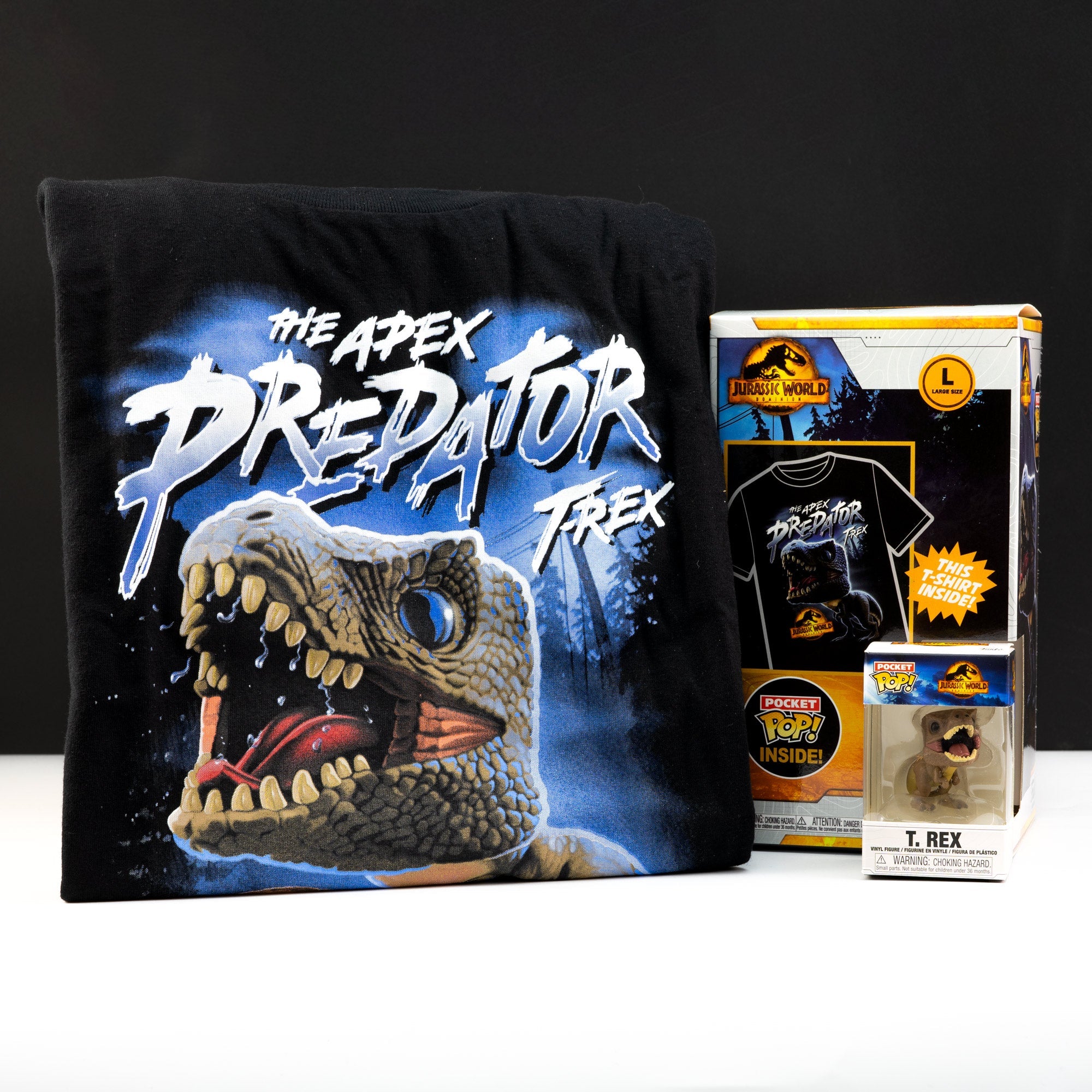 Jurassic World Arcadia T - Rex Pocket Pop! Vinyl and Tee Set for Kids - GeekCore