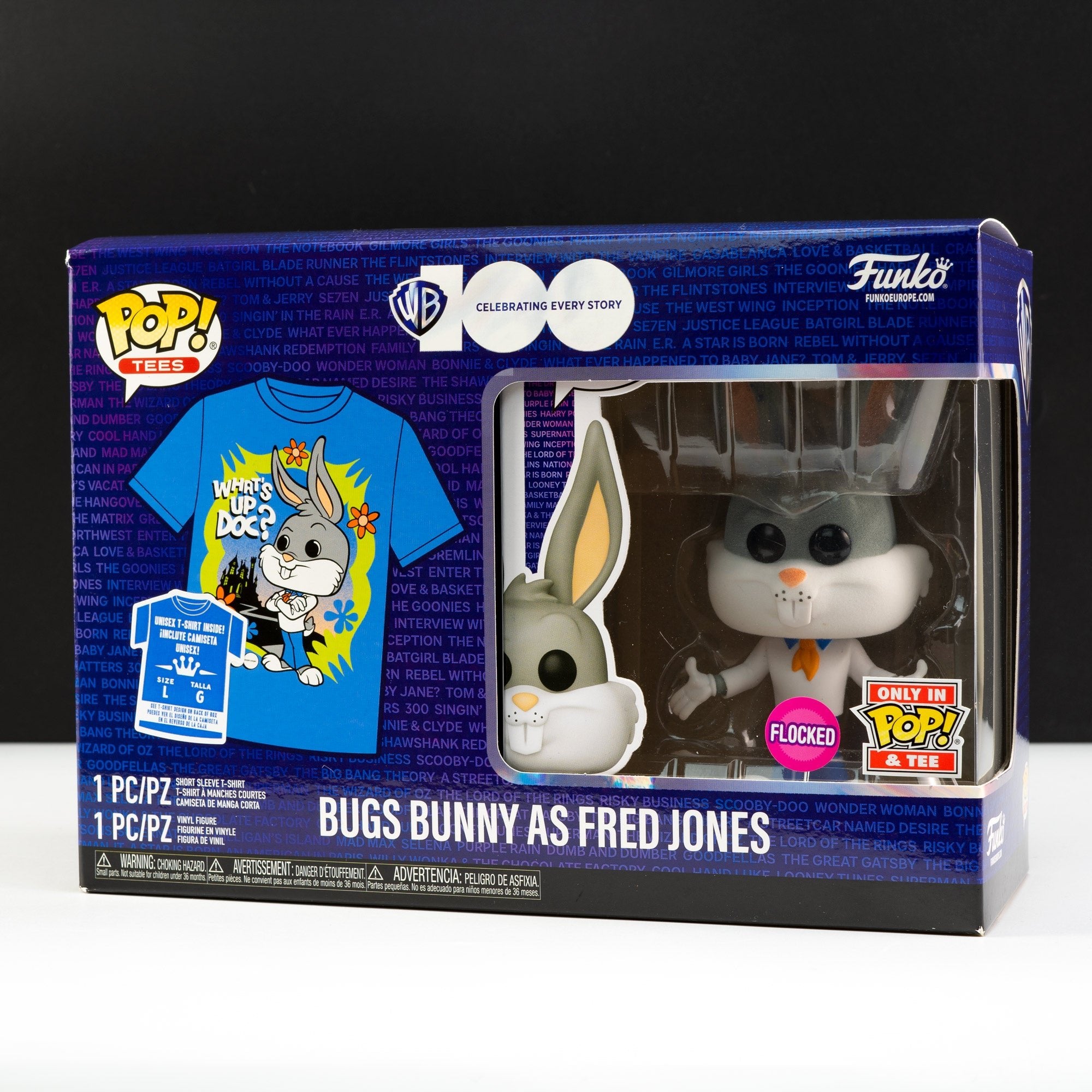 Looney Tunes Bugs Bunny as Fred Jones Pop! Vinyl and Tee Set - GeekCore