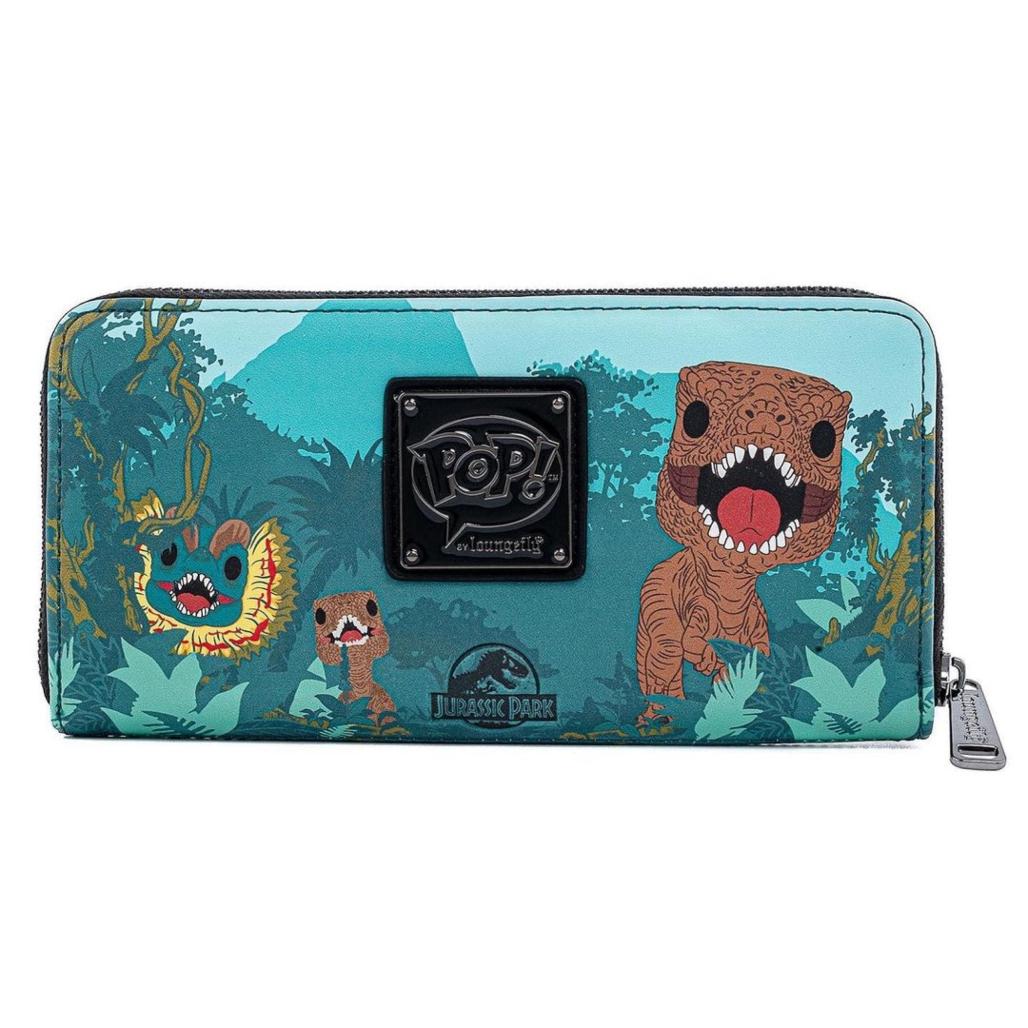 Loungefly Jurassic Park Gates Zip Around Purse GeekCore