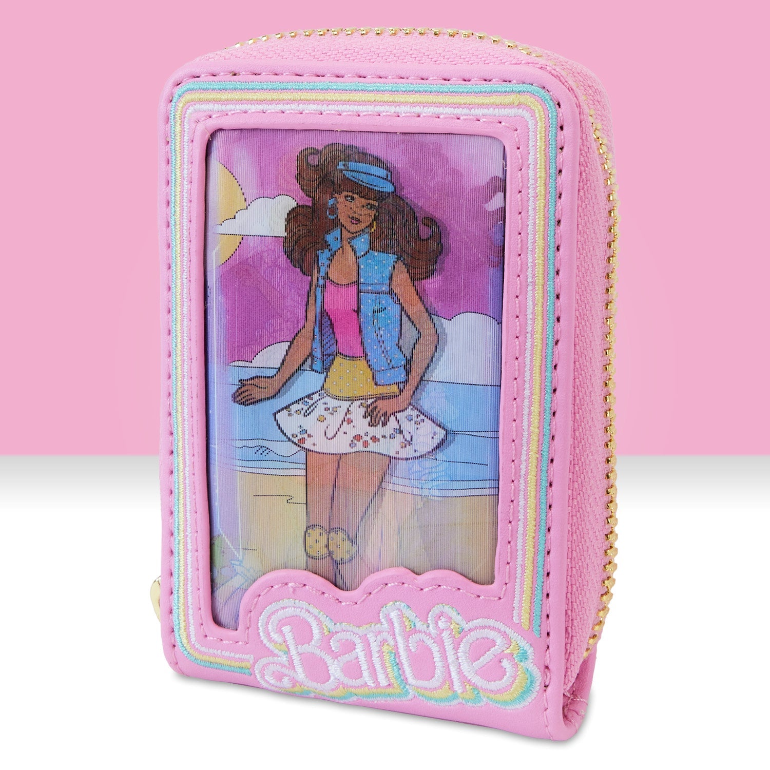 Loungefly x Barbie Doll Box Triple Lenticular Zip Around Wallet - GeekCore