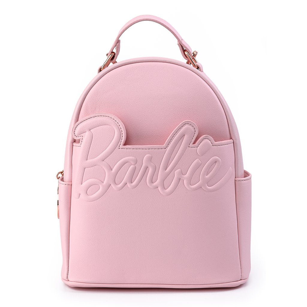 Loungefly X Barbie™ Logo Rose Gold Chain Strap Convertible Mini Backpack - GeekCore