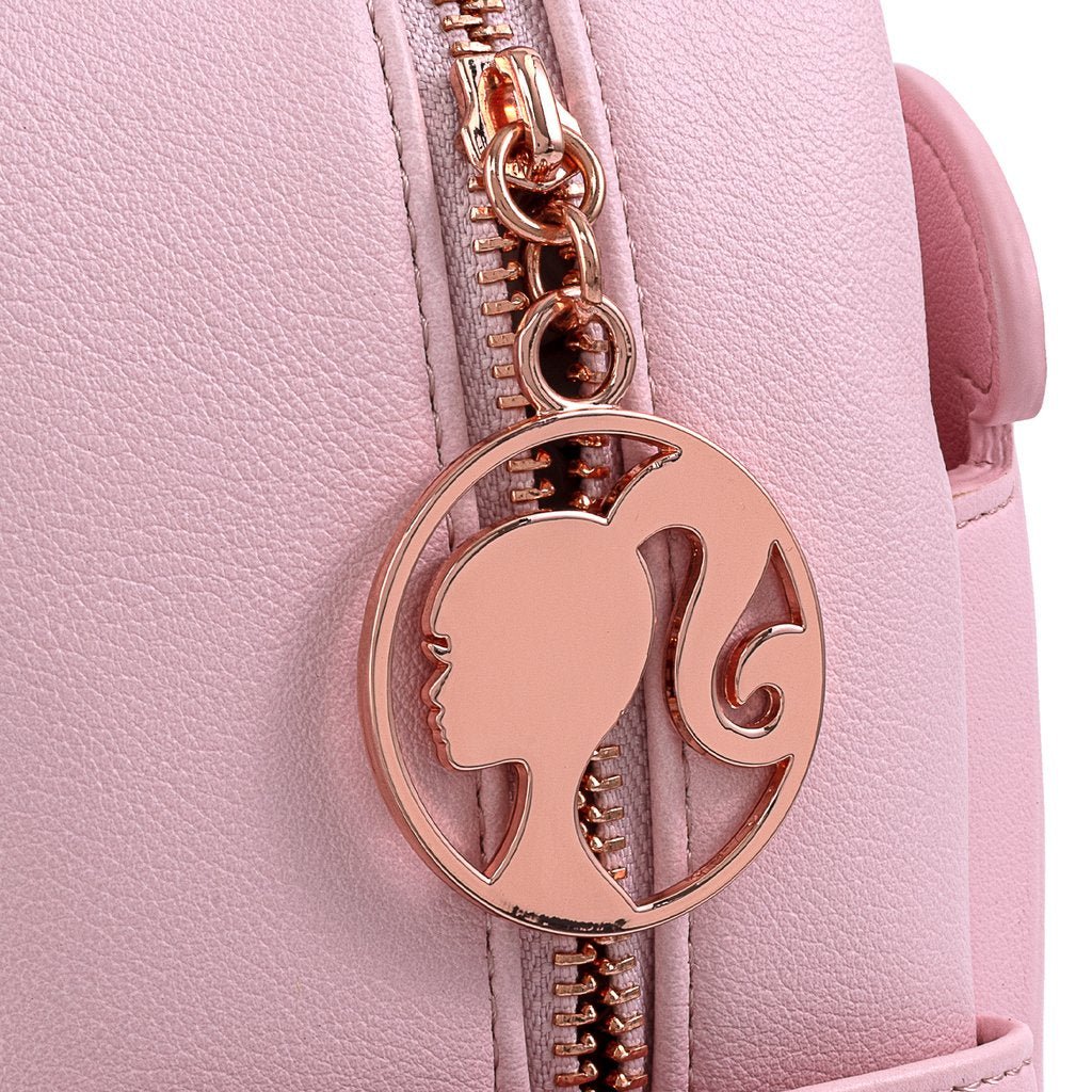 Loungefly X Barbie™ Logo Rose Gold Chain Strap Convertible Mini Backpack - GeekCore