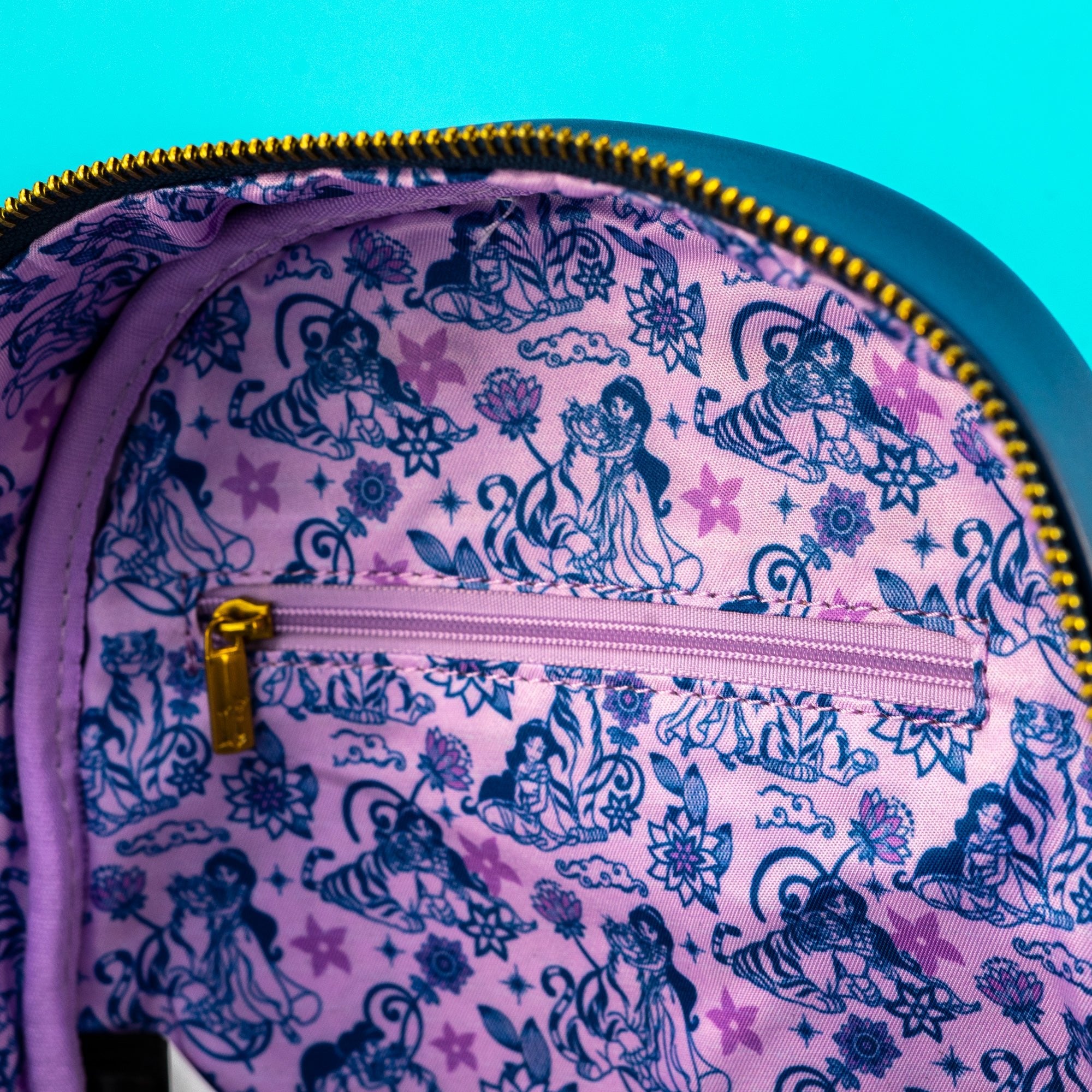 Loungefly x Disney Aladdin Princess Jasmine and Rajah Floral Print Mini Backpack - GeekCore