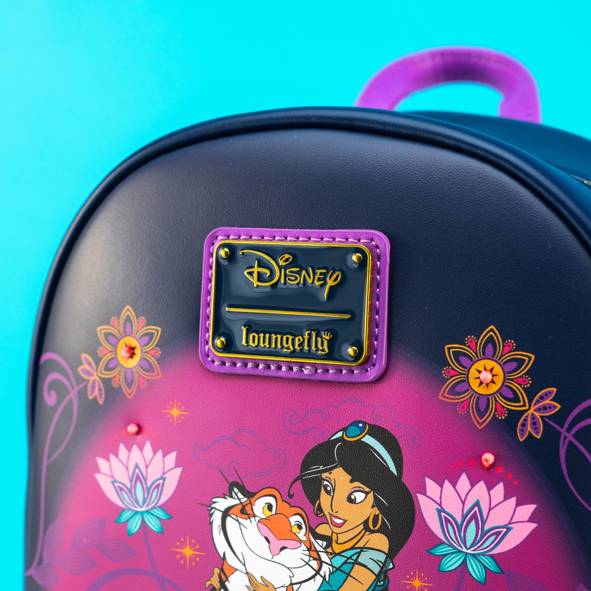 Loungefly x Disney Aladdin Princess Jasmine and Rajah Floral Print Mini Backpack