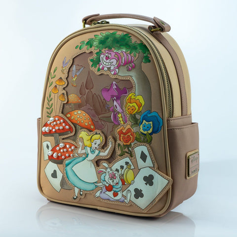 Deals Loungefly Alice Mushroom Forest Mini Backpack