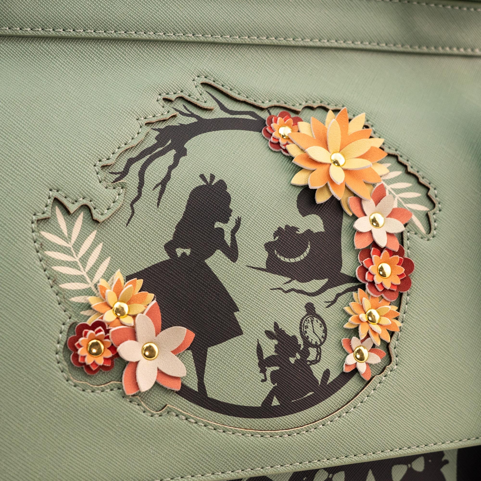 Loungefly x Disney Alice in Wonderland Green Floral Crossbody Bag - GeekCore