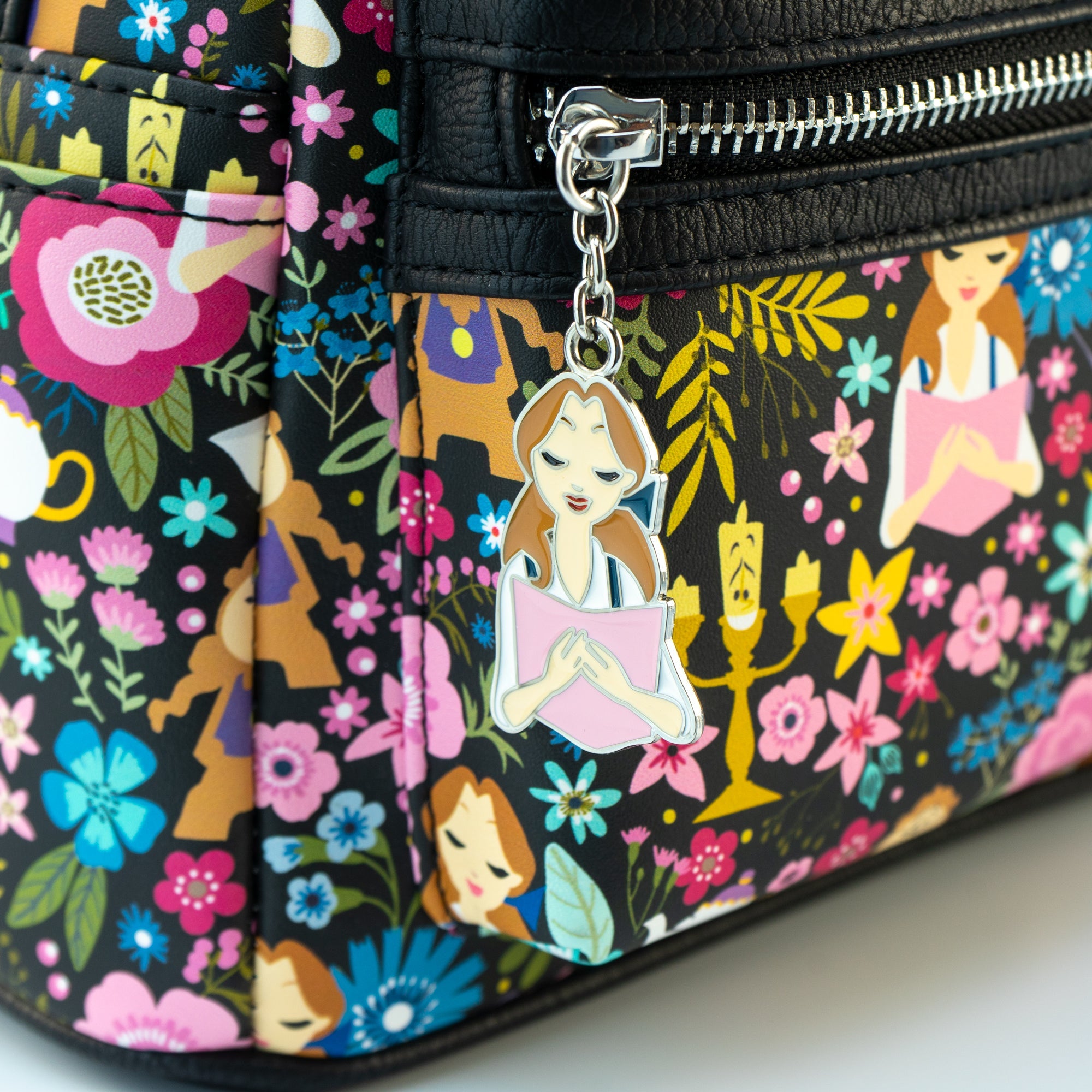 Loungefly x Disney Beauty and The Beast Belle Floral Print Mini Backpack - GeekCore