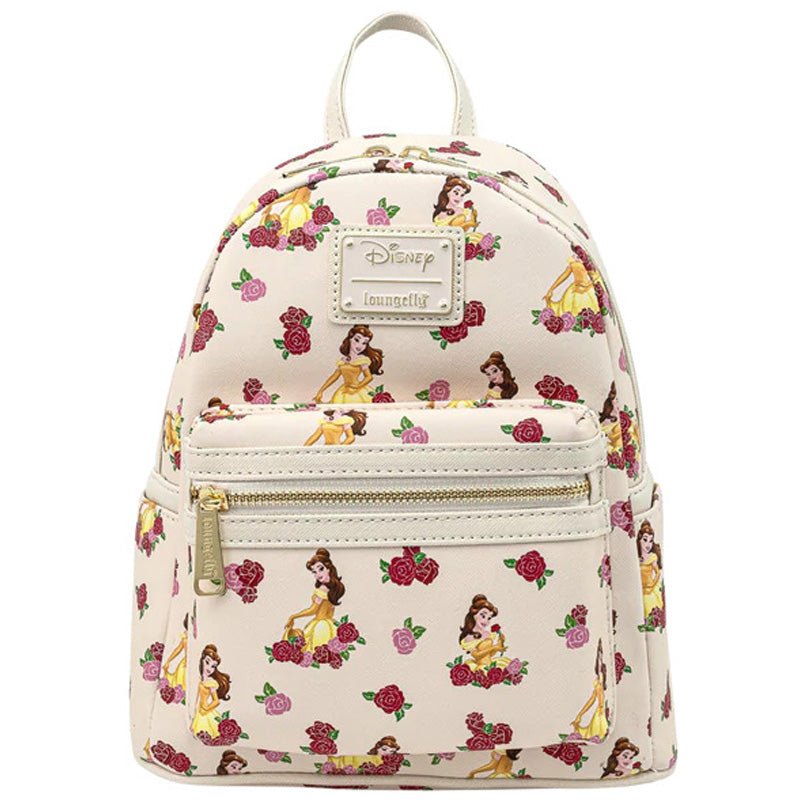 Loungefly x Disney Beauty and the Beast Belle Roses All Over Print Mini Backpack - GeekCore