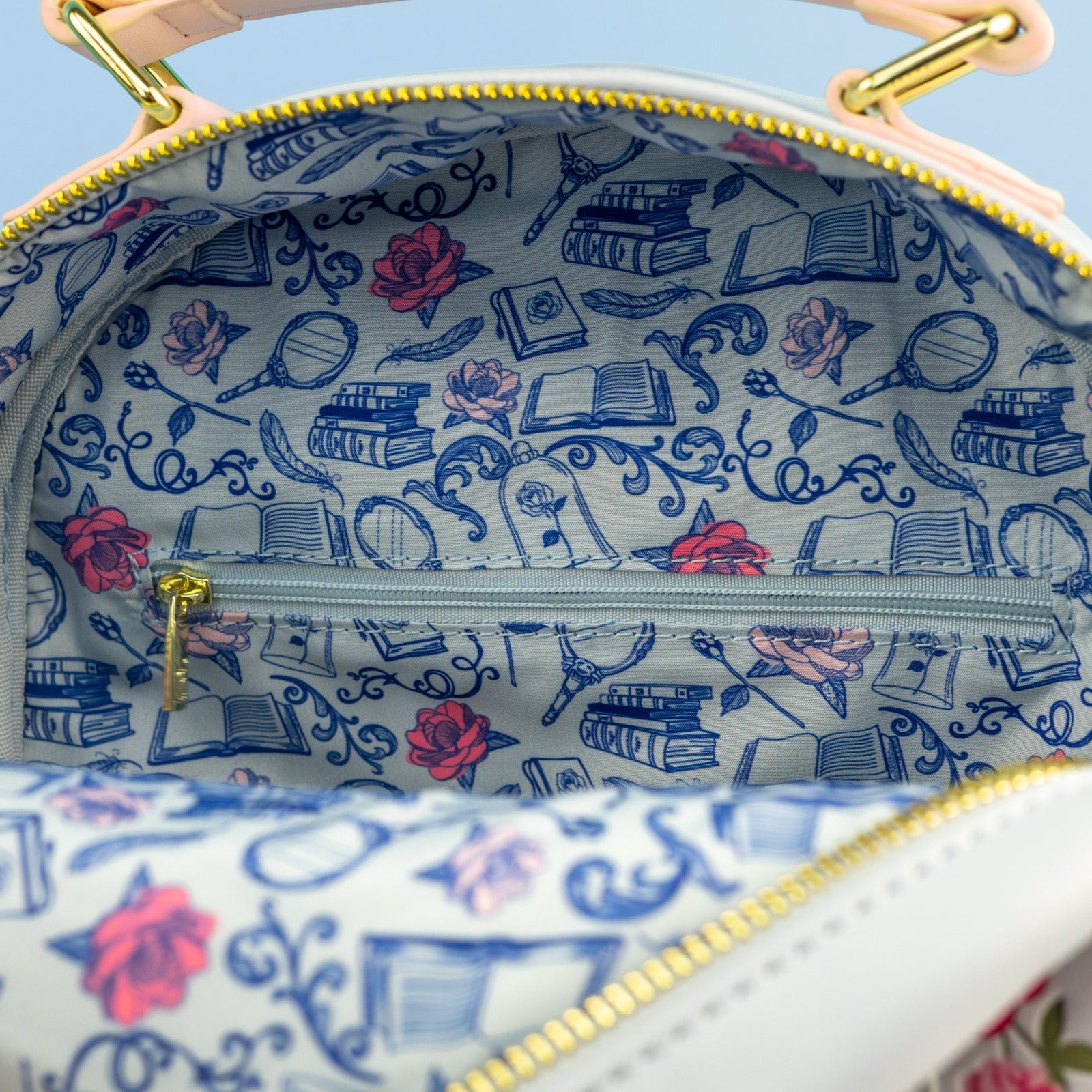 Loungefly x Disney Beauty and The Beast Floral Mirror Mini Backpack - GeekCore