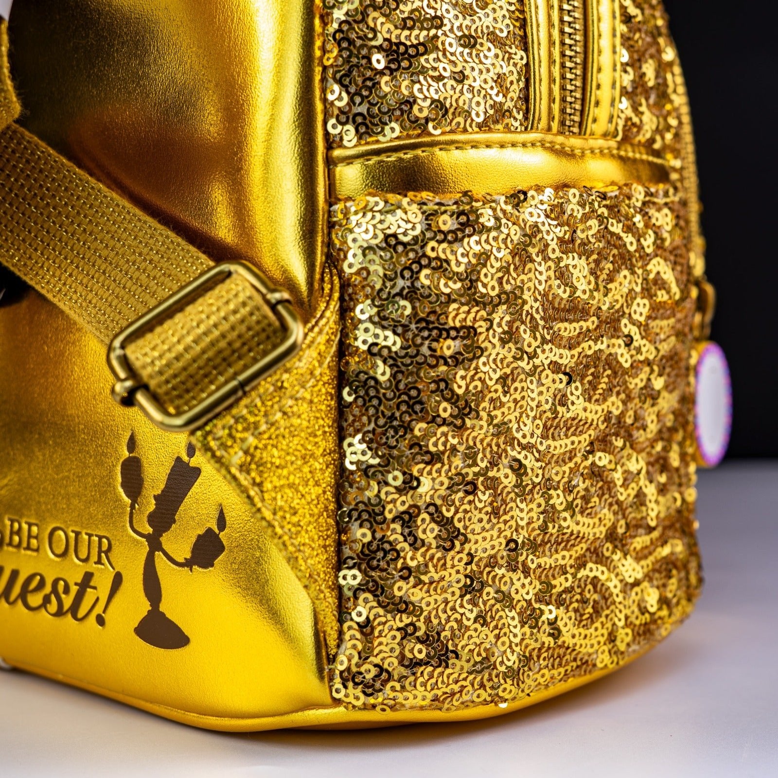 Loungefly x Disney Beauty and the Beast Lumière Sequin Mini Backpack - GeekCore