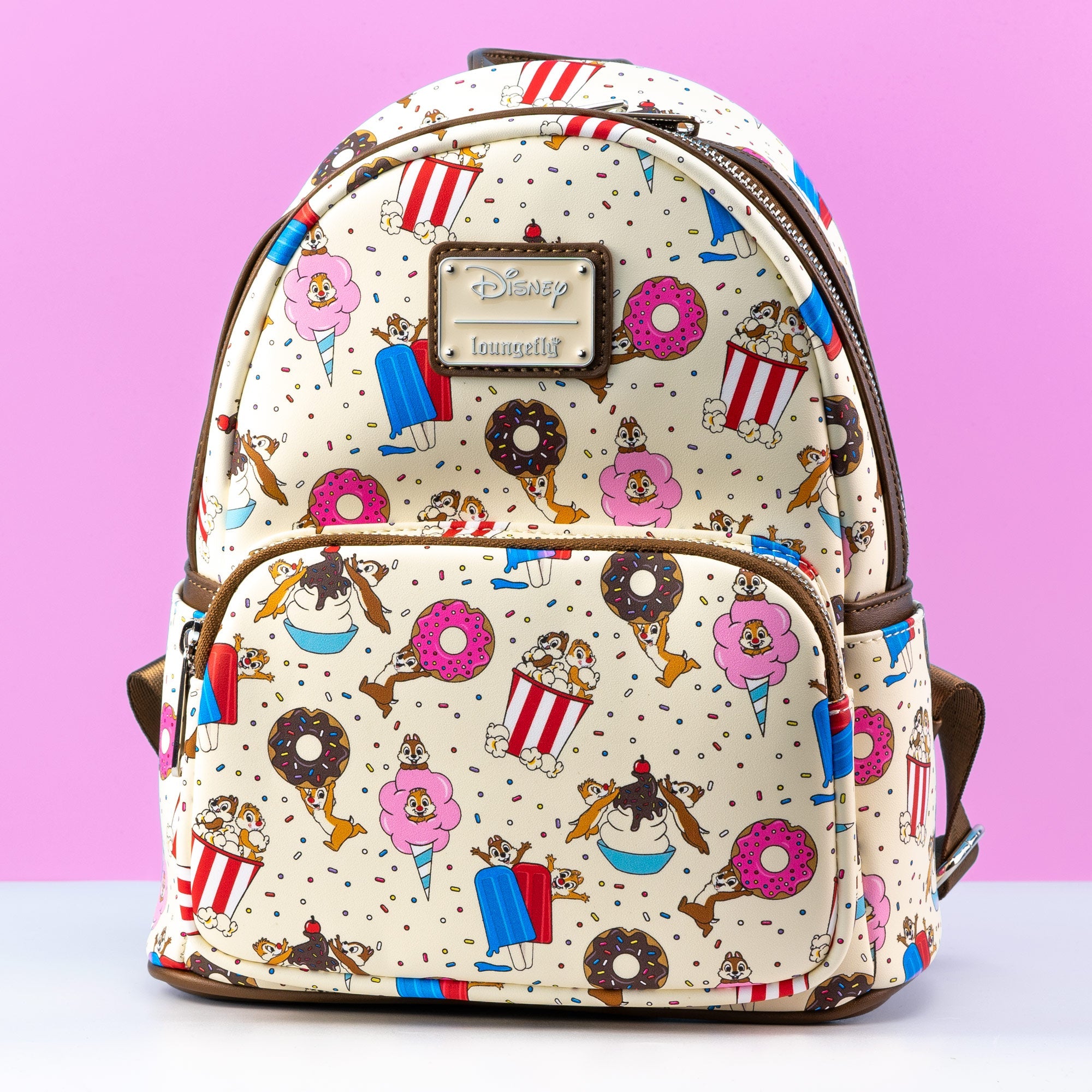 Loungefly x Disney Chip and Dale Snackies All Over Print Mini Backpack GeekCore