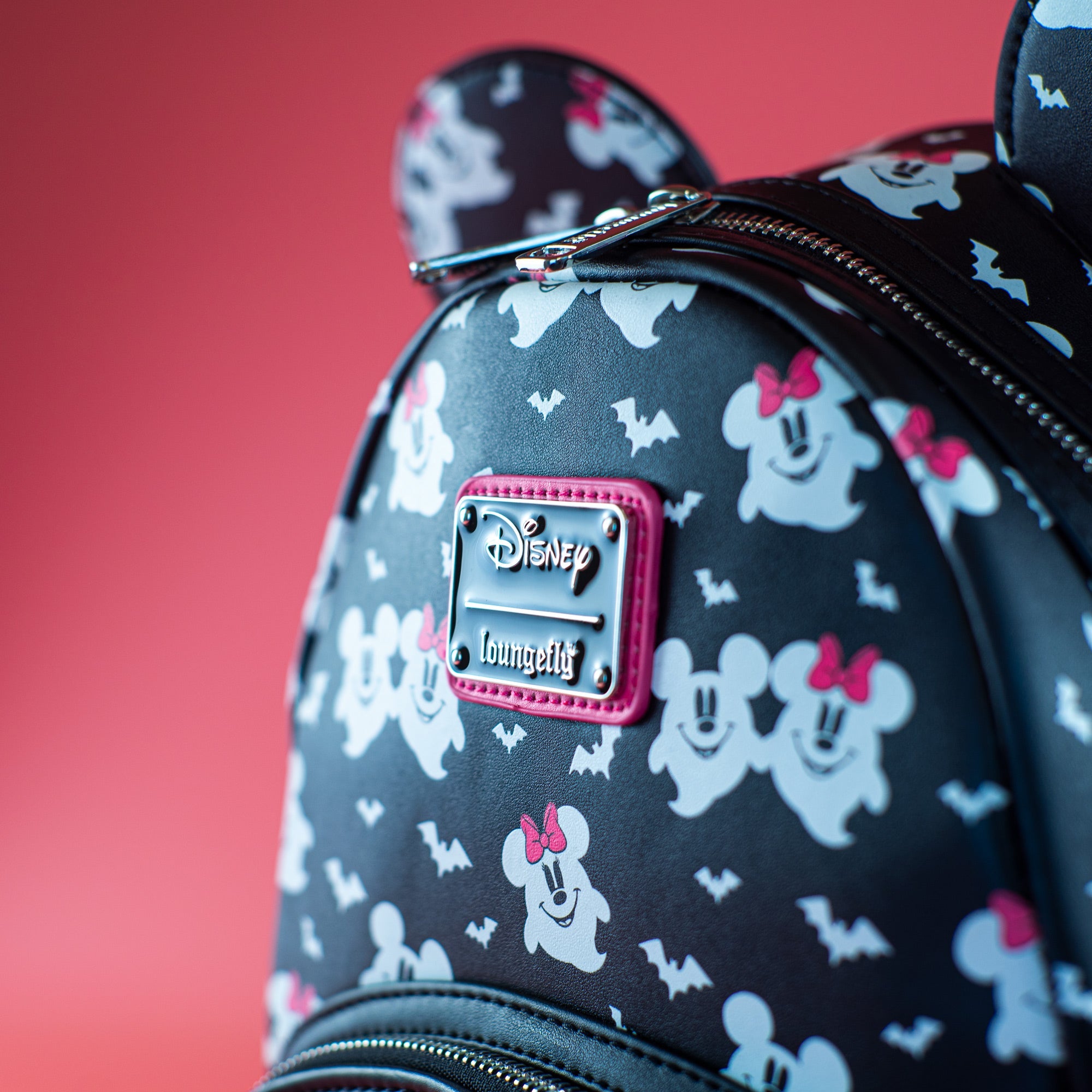 Loungefly x Disney Ghost Mickey and Minnie Glow in the Dark Print Mini Backpack - GeekCore