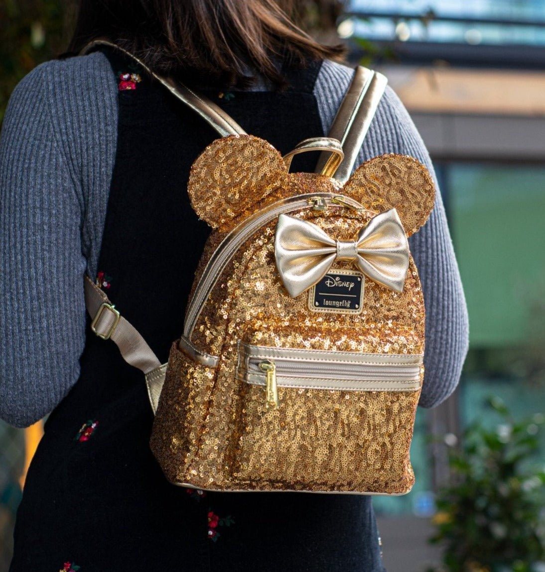 Loungefly x Disney LASR Minnie Yellow Gold Sequin Mini Backpack GeekCore