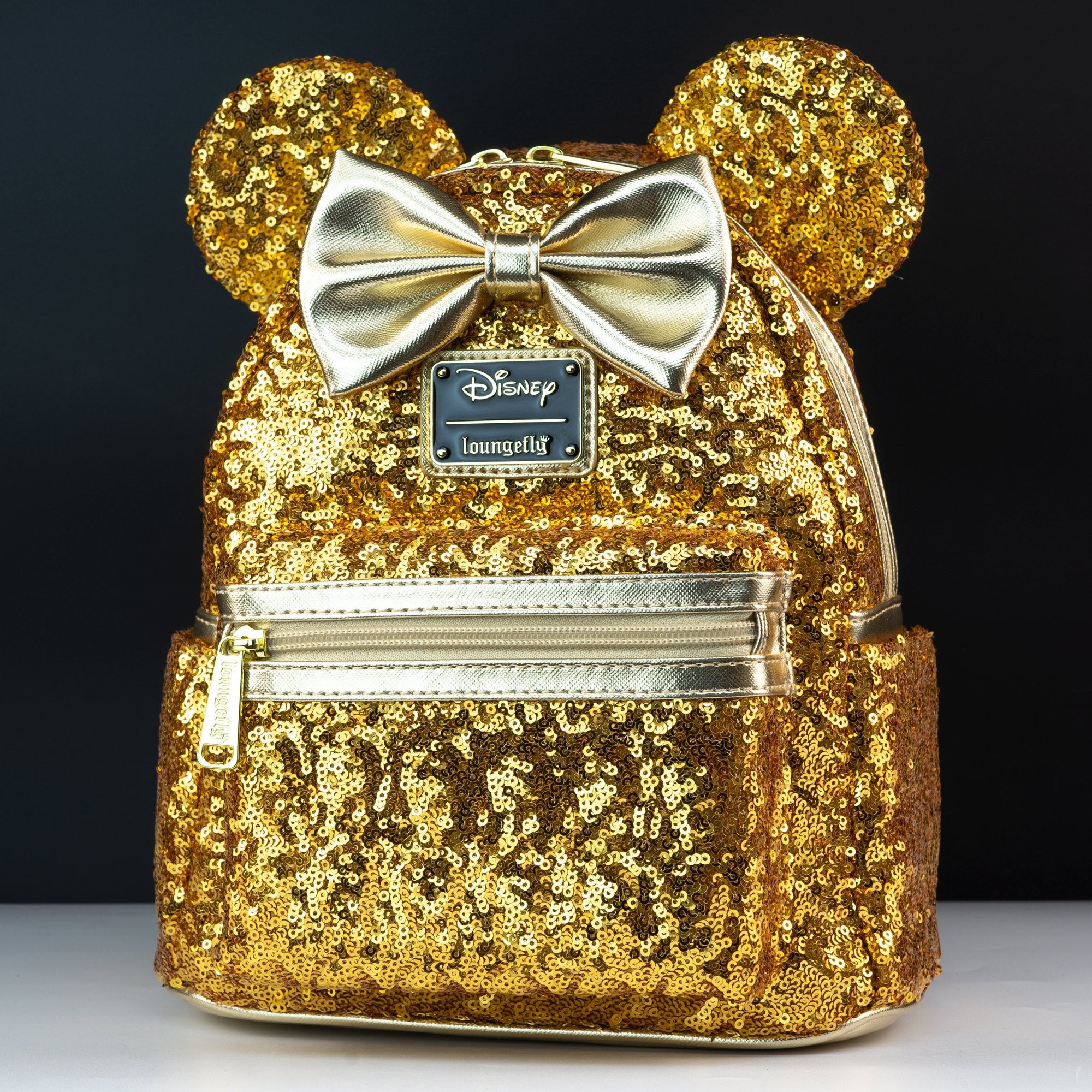 Loungefly x Disney LASR Minnie Yellow Gold Sequin Mini Backpack GeekCore