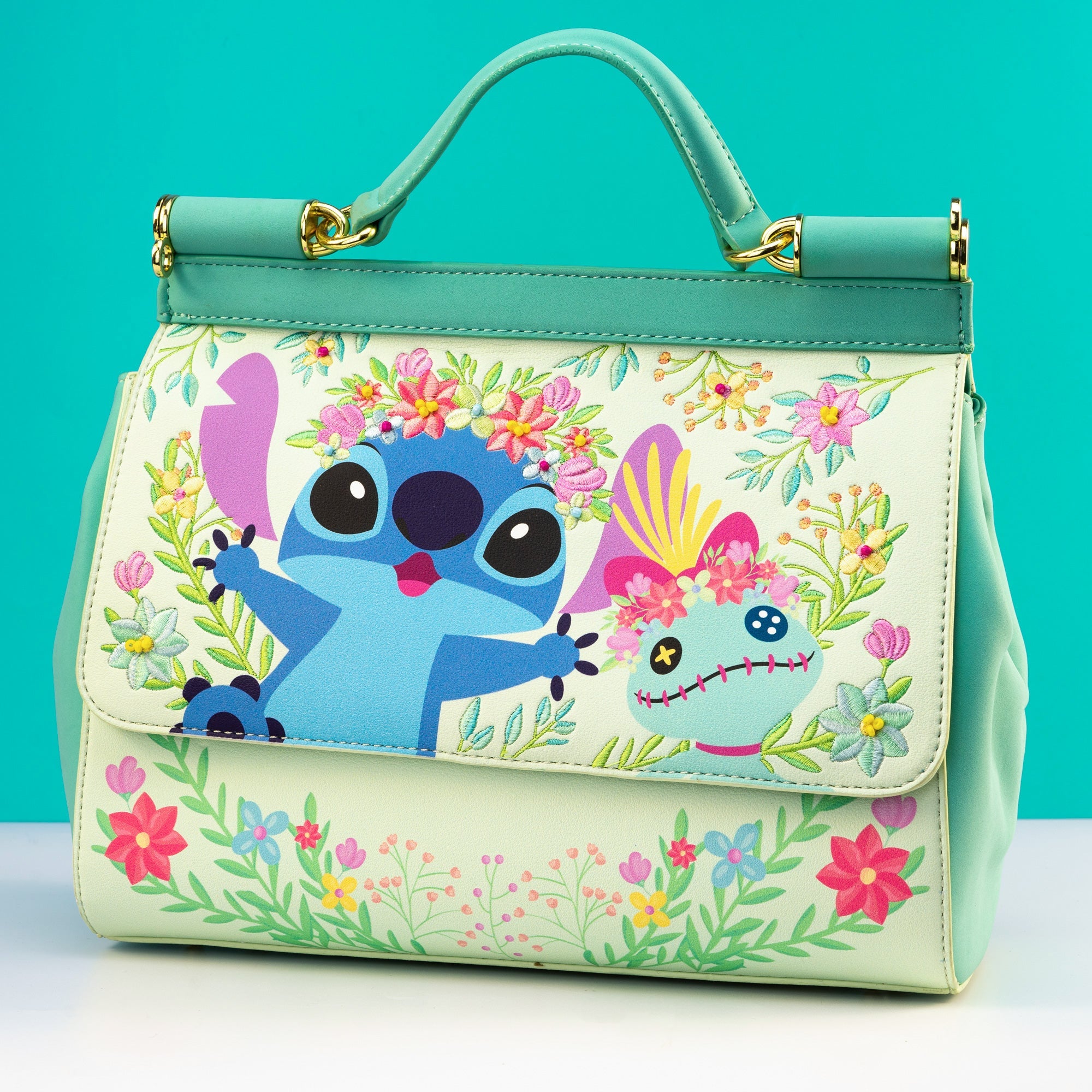 Loungefly x stitch & scrump floral print mini faux leather backpack best sale