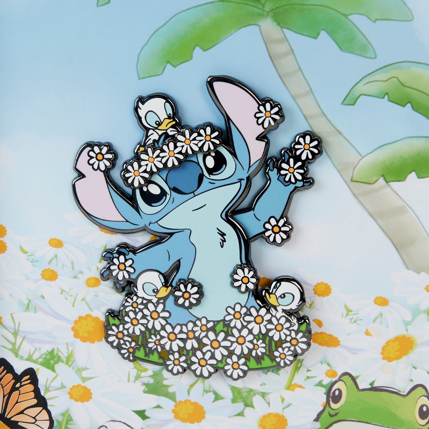 Loungefly x Disney Lilo and Stitch Springtime Stitch 3 Inch Sliding Pin - GeekCore