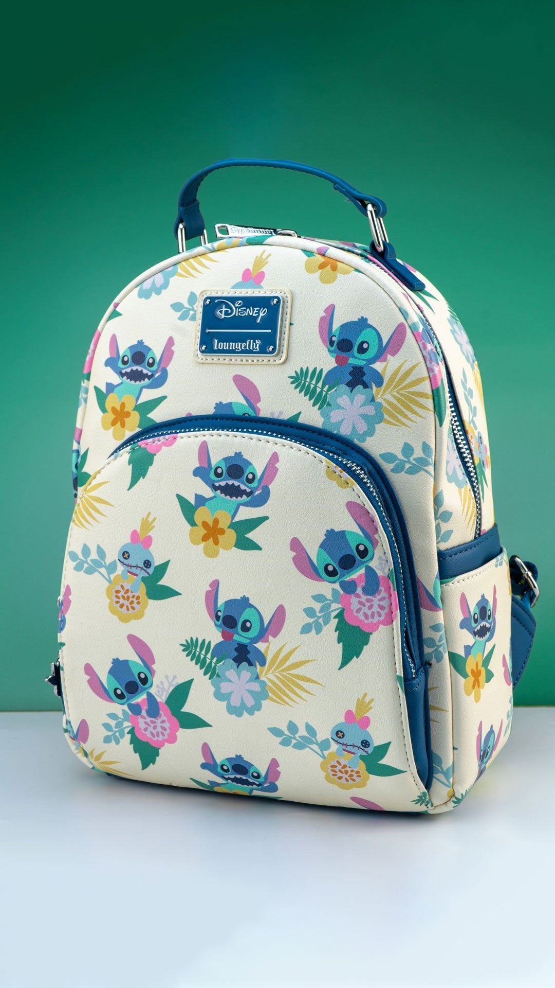 Loungefly x Disney Lilo and Stitch - Stitch Floral Print Mini Backpack - GeekCore