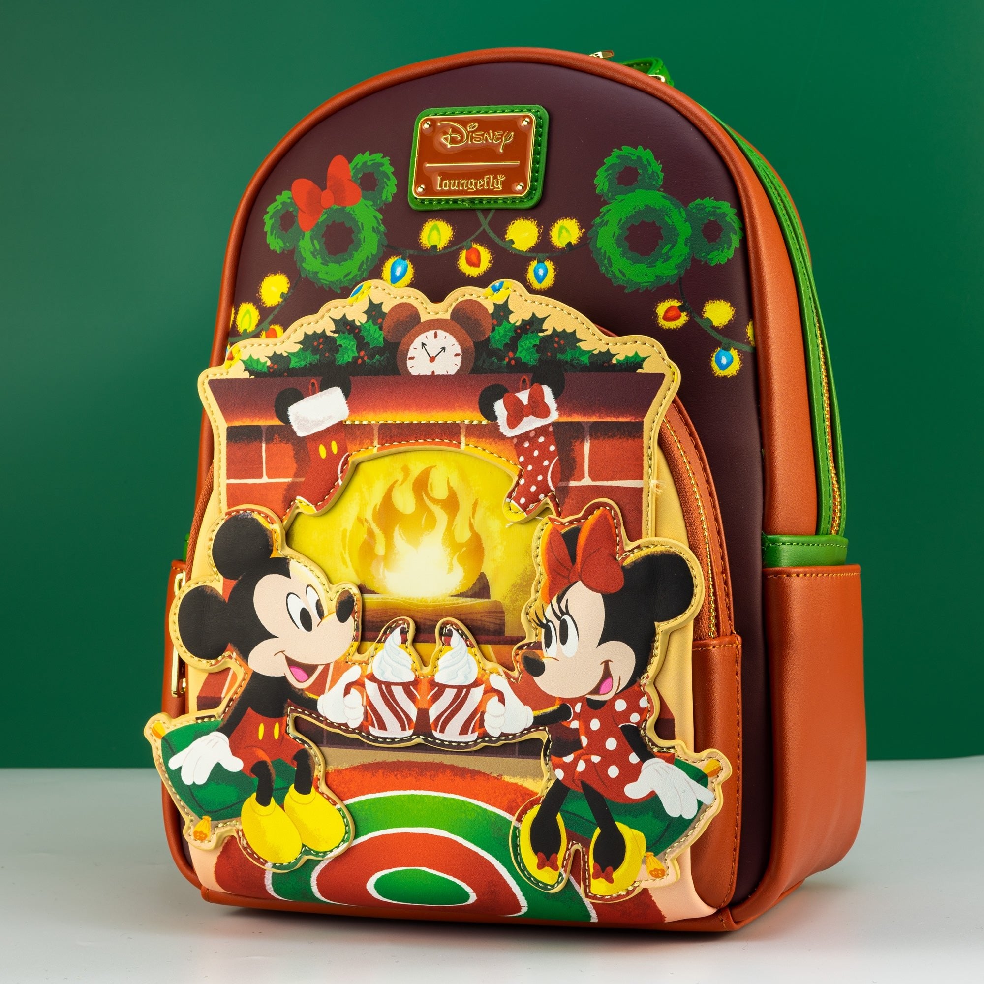 Loungefly x Disney Mickey and Minnie Christmas Fireplace Mini Backpack GeekCore