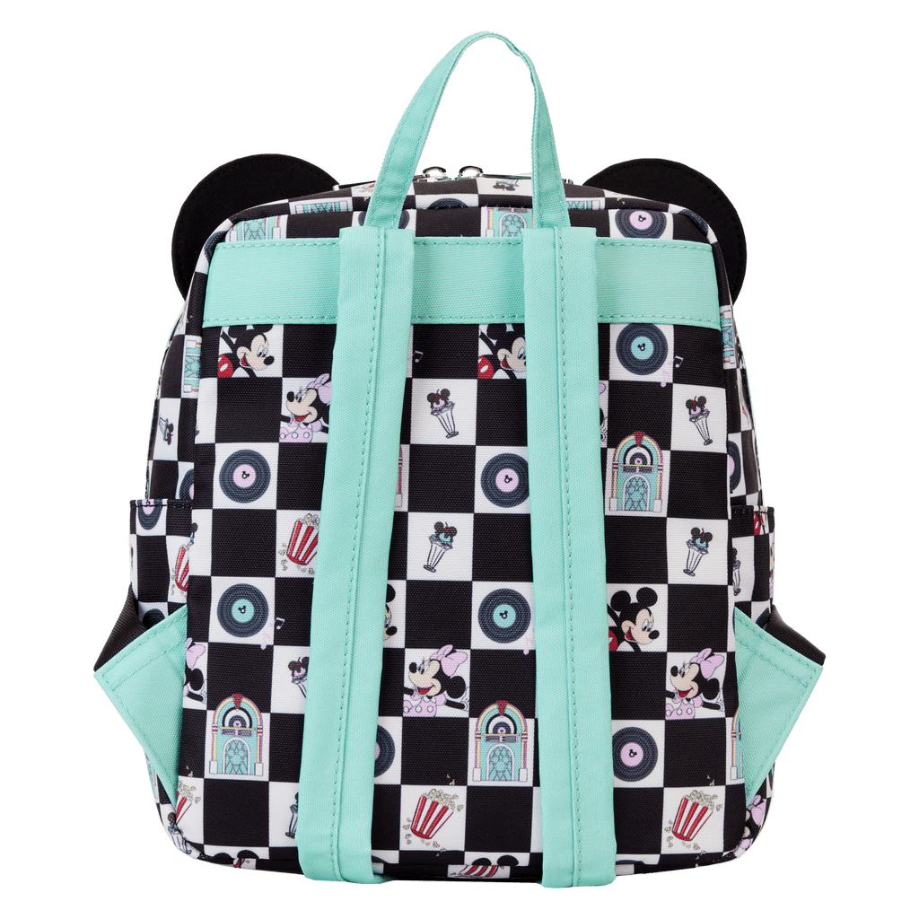 Loungefly X Disney Mickey And Minnie Date Night Diner AOP Mini Backpack - GeekCore