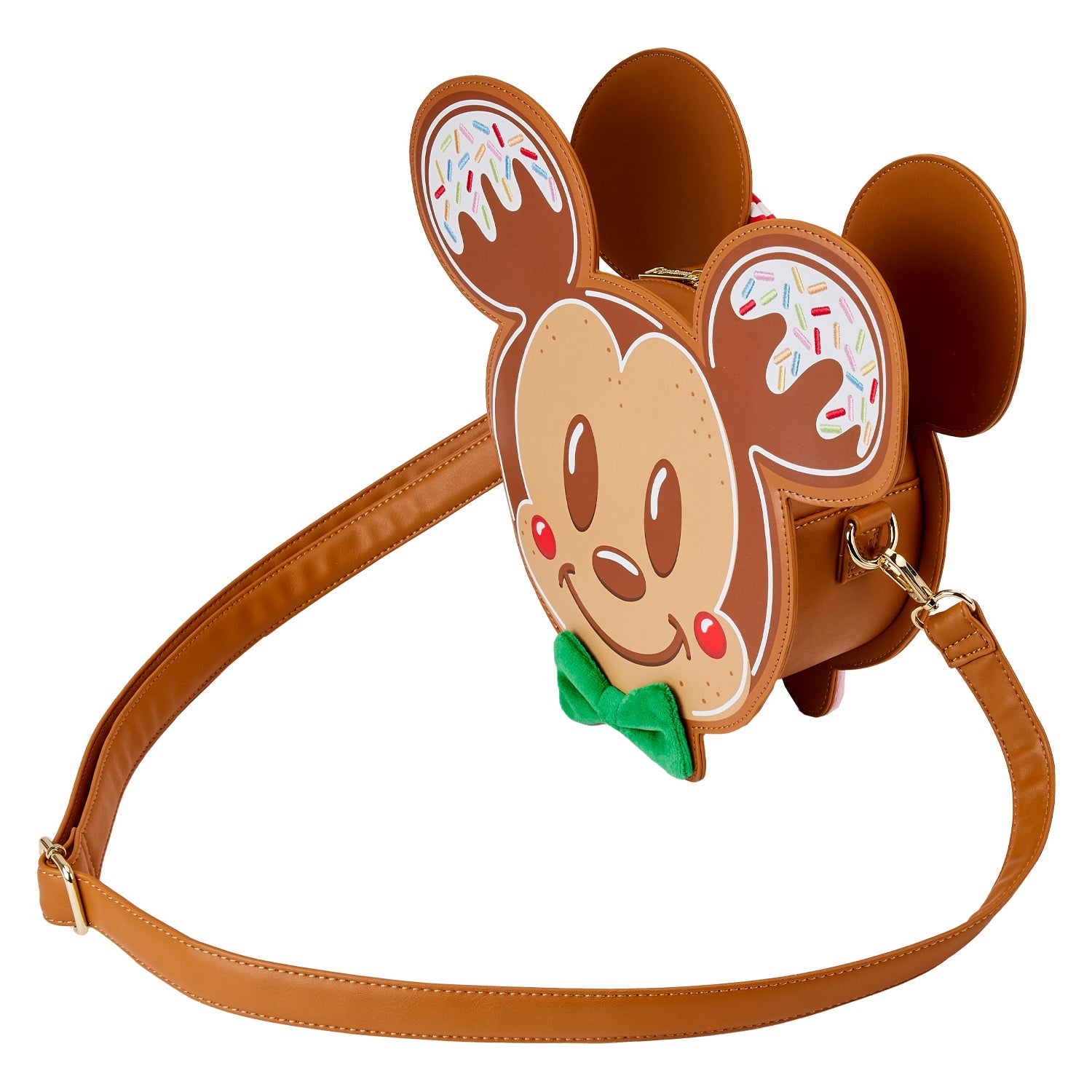 Loungefly x Disney Mickey and Minnie Gingerbread Cookie Figural Crossbody Bag - GeekCore