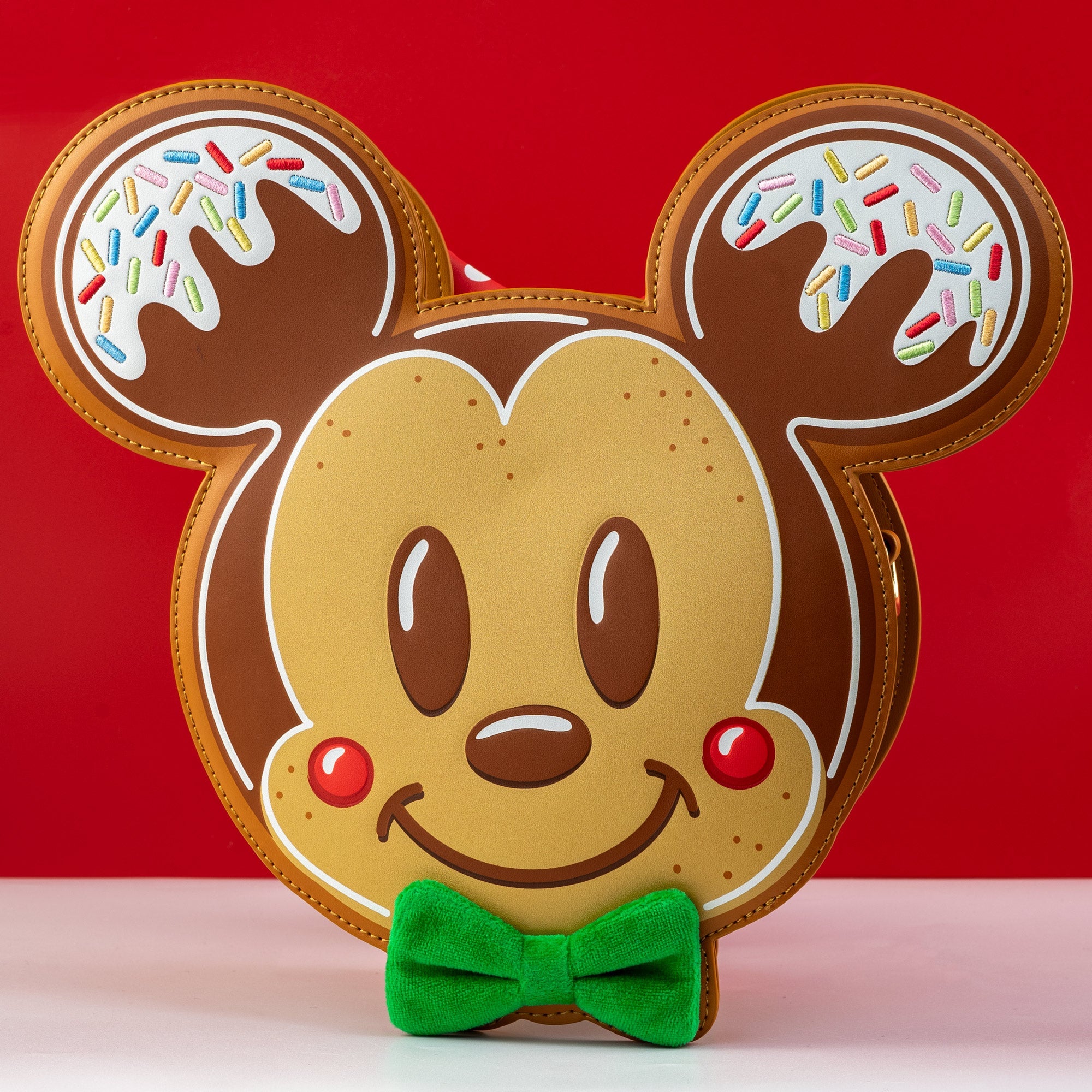 Loungefly x Disney Mickey and Minnie Gingerbread Cookie Figural Crossbody Bag - GeekCore